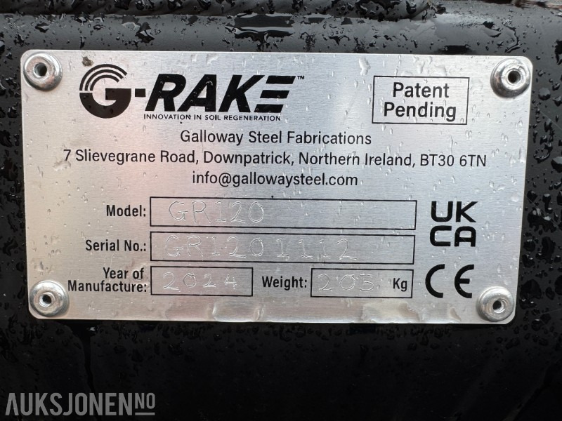 2024 G-rake GR120 hydraulisk rive S30 og S50 feste - Příslušenství pro Stavební technika: obrázek 5 2024 G-rake GR120 hydraulisk rive S30 og S50 feste - Příslušenství pro Stavební technika: obrázek 5