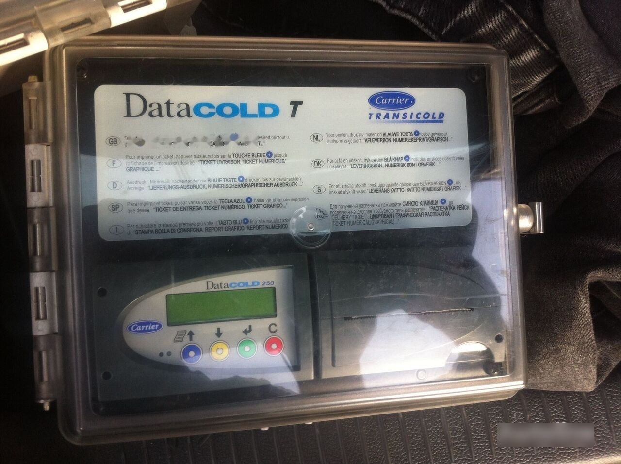 Carrier Termodiagrama DataCOLD T 250 Transicold - Řídicí blok pro Přívěs: obrázek 1 Carrier Termodiagrama DataCOLD T 250 Transicold - Řídicí blok pro Přívěs: obrázek 1