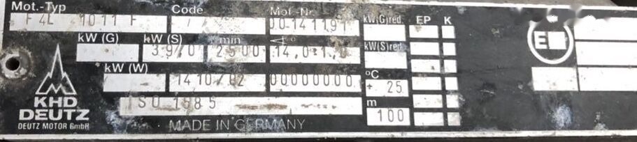 Deutz F4L1011F Kramer - Motor pro Kolový nakladač: obrázek 3 Deutz F4L1011F Kramer - Motor pro Kolový nakladač: obrázek 3