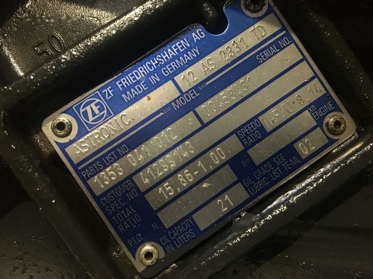 ZF 12AS 2331TD +intarder 1353041012 - Převodovka pro Nákladní auto: obrázek 1 ZF 12AS 2331TD +intarder 1353041012 - Převodovka pro Nákladní auto: obrázek 1