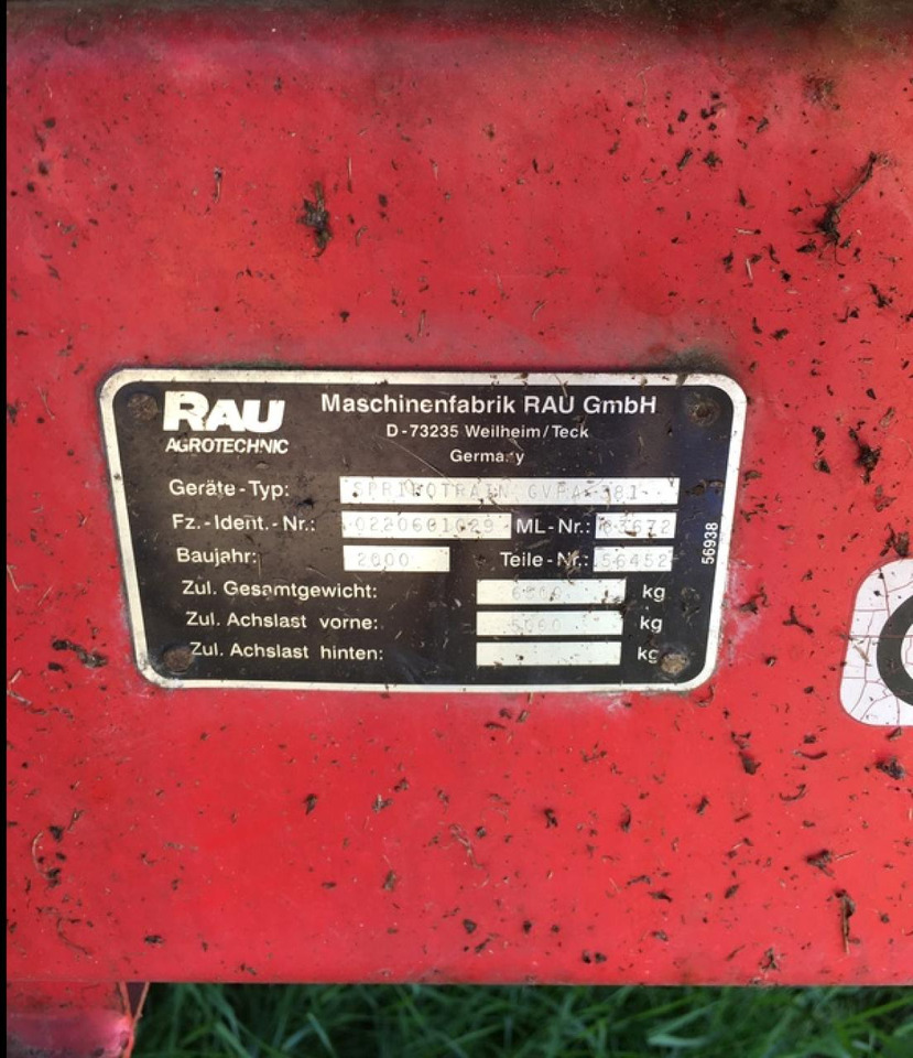 Rau GVPA381 3800L FASS 27M ABVERKAUF - Tažený postřikovač: obrázek 2 Rau GVPA381 3800L FASS 27M ABVERKAUF - Tažený postřikovač: obrázek 2