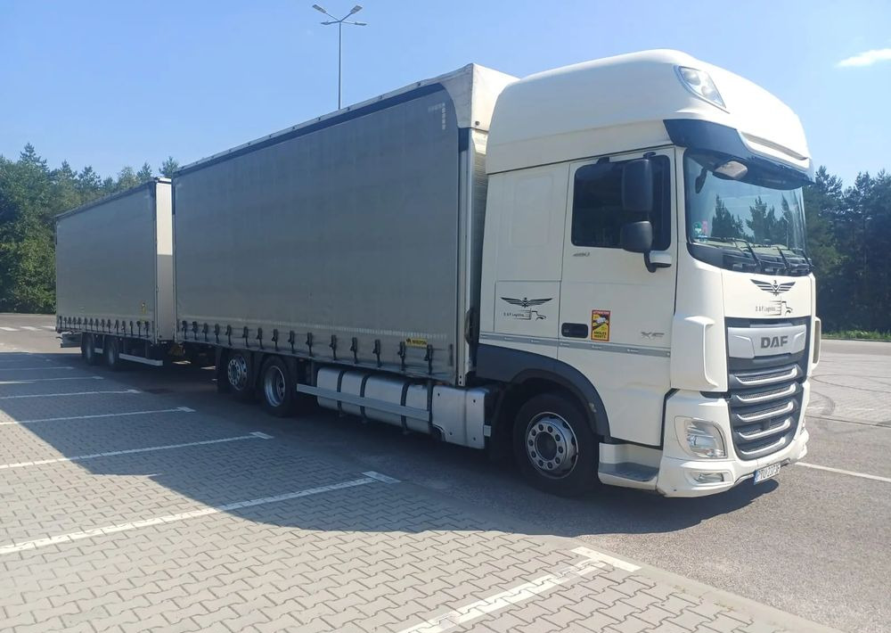 DAF XF 480 SUPER SPACE CAB / ZESTAW TANDEM PRZEJAZDOWY 120 M3 / SSC / ACC /EURO 6 - Plachtový nákladní auto, Plachtový přívěs: obrázek 1 DAF XF 480 SUPER SPACE CAB / ZESTAW TANDEM PRZEJAZDOWY 120 M3 / SSC / ACC /EURO 6 - Plachtový nákladní auto, Plachtový přívěs: obrázek 1