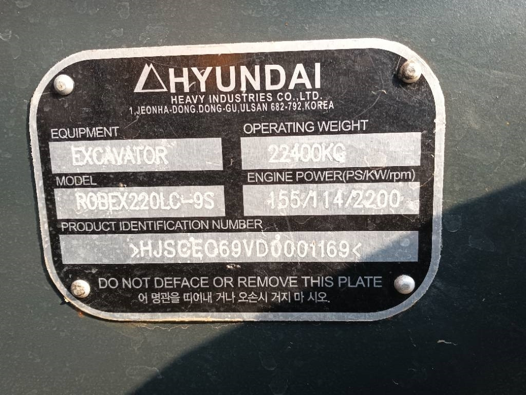 Hyundai 220-9S - Pásové rýpadlo: obrázek 3 Hyundai 220-9S - Pásové rýpadlo: obrázek 3