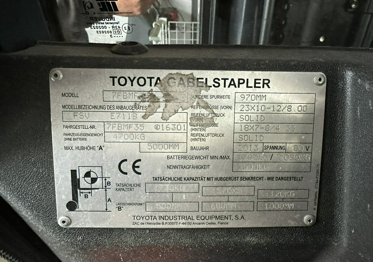 Elektrický vysokozdvižný vozík Inna Inny Toyota 7FBMF35 GOLD35 Wózek widłowy 2013 elektryczny: obrázek 11