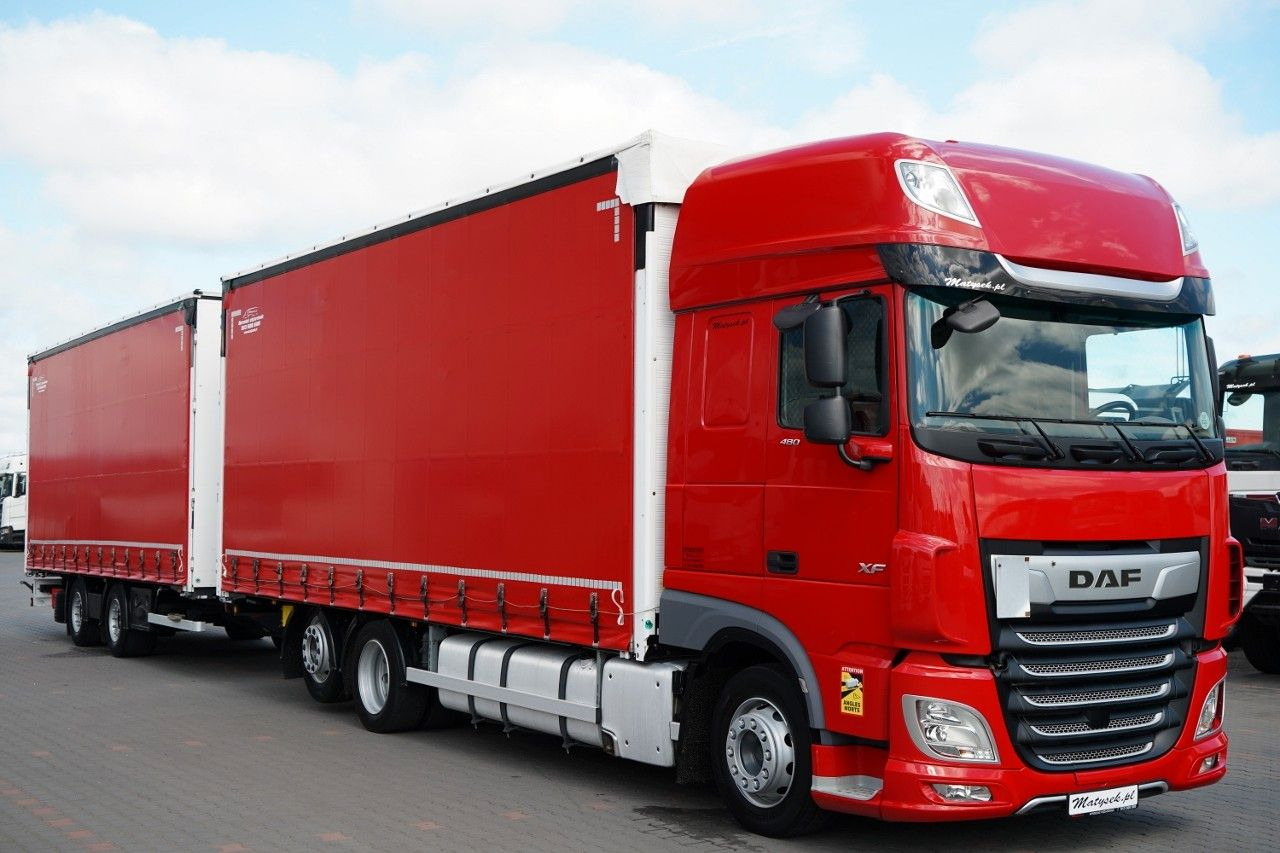 DAF XF 480 / ZESTAW TANDEM / 120 M3 / PRZEJAZDOWY / - Plachtový nákladní auto: obrázek 1 DAF XF 480 / ZESTAW TANDEM / 120 M3 / PRZEJAZDOWY / - Plachtový nákladní auto: obrázek 1