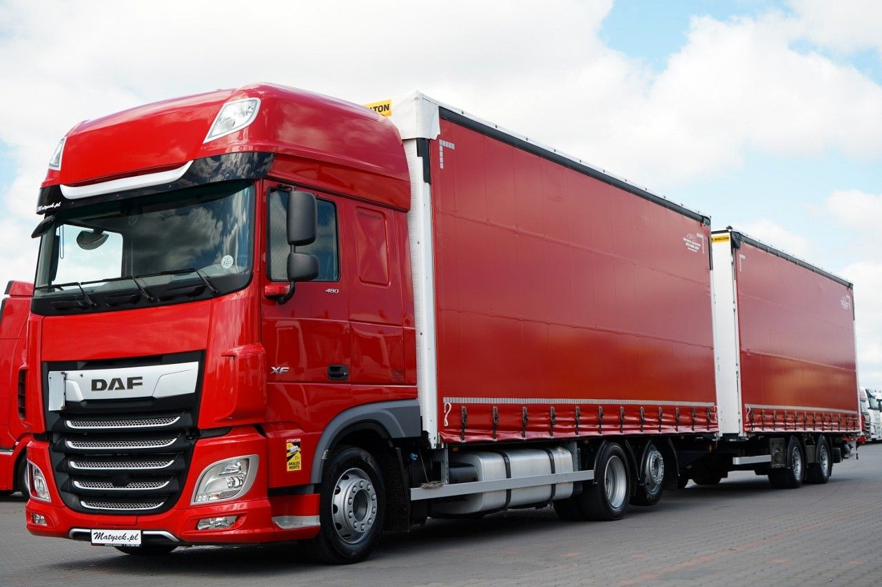 DAF XF 480 / ZESTAW TANDEM / 120 M3 / PRZEJAZDOWY / - Plachtový nákladní auto: obrázek 2 DAF XF 480 / ZESTAW TANDEM / 120 M3 / PRZEJAZDOWY / - Plachtový nákladní auto: obrázek 2