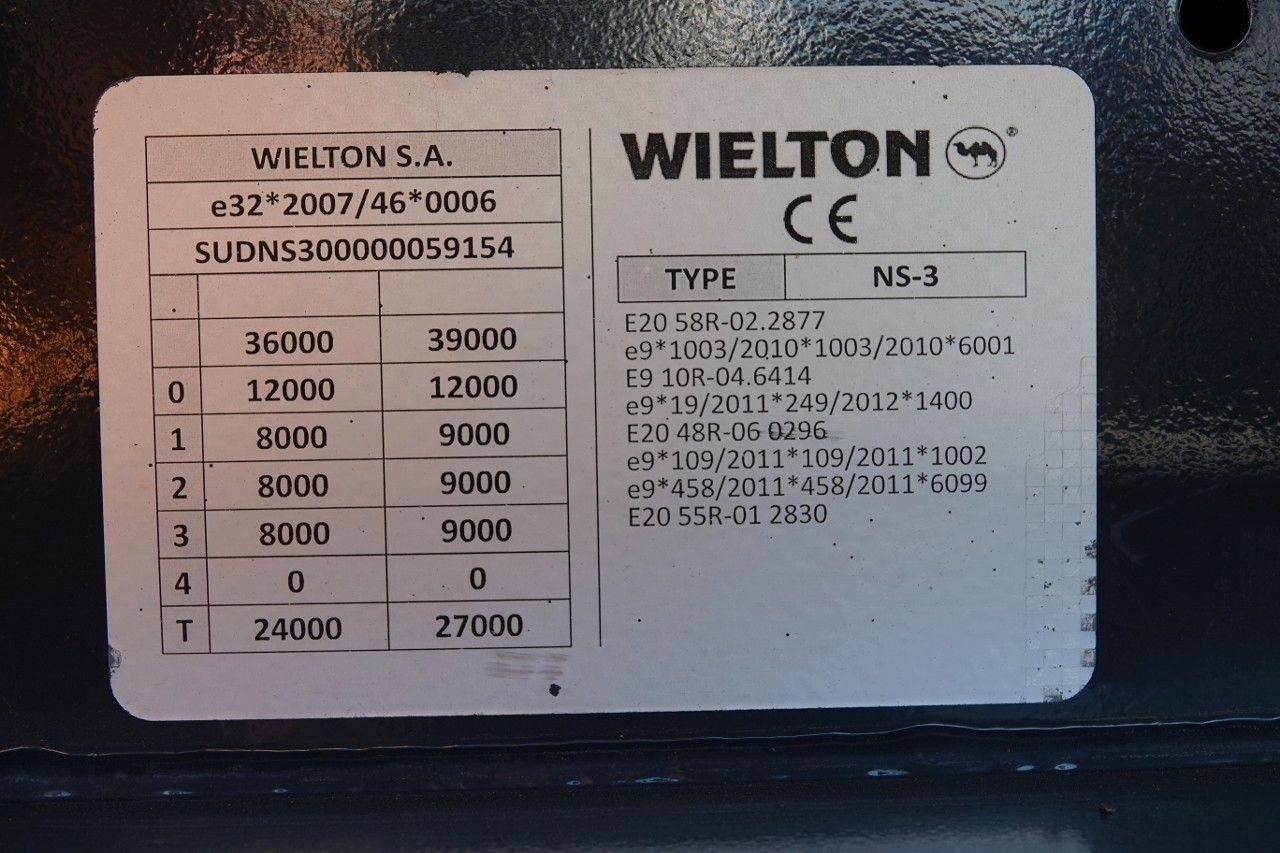 Nový Plachtový návěs Wielton FIRANKA MEGA / LOWDECK / OŚ PODNOSZONA / DACH PO: obrázek 19