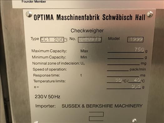 Optima CC1 Checkweigher - Potravinářský stroj: obrázek 4 Optima CC1 Checkweigher - Potravinářský stroj: obrázek 4
