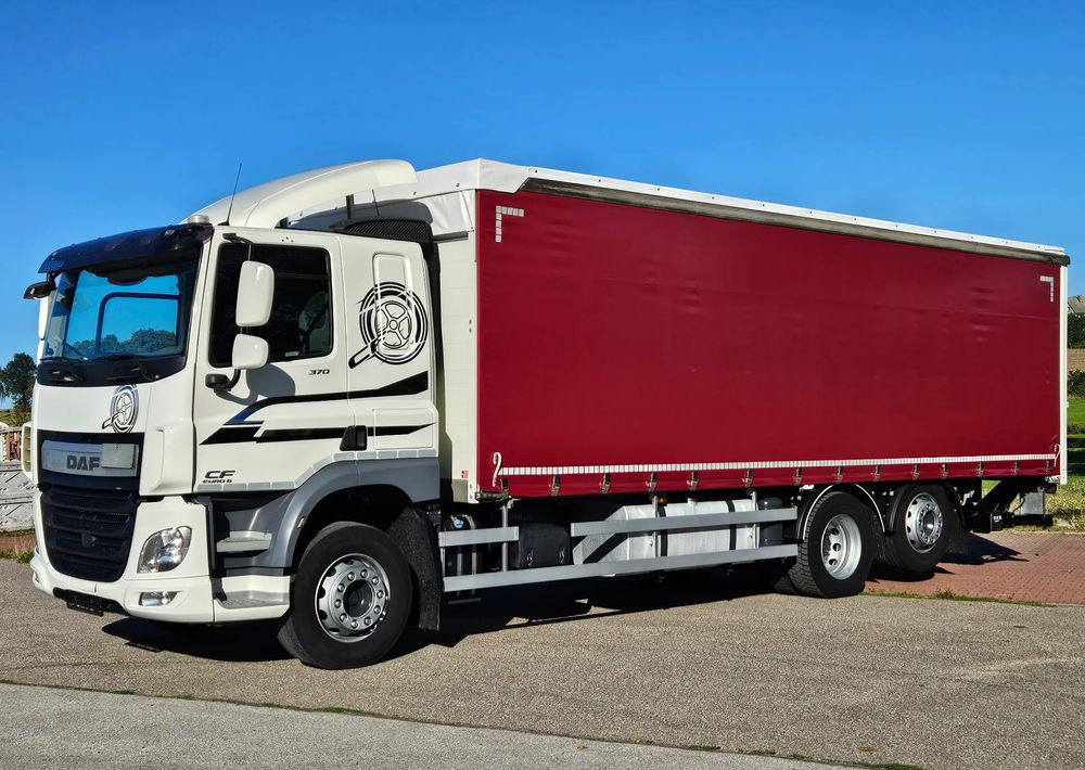 Plachtový nákladní auto DAF CF370/410/BURTO-FIRANKA/RETARDER/WINDA/OŚ SKRĘTNA-PODNOSZONA/E6/SPROWADZONY/20PALET/BURTO-FIRANKA: obrázek 1