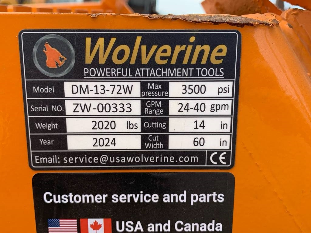 Wolverine DM-13-72W Mulcher - Lesní mulčovač: obrázek 5 Wolverine DM-13-72W Mulcher - Lesní mulčovač: obrázek 5