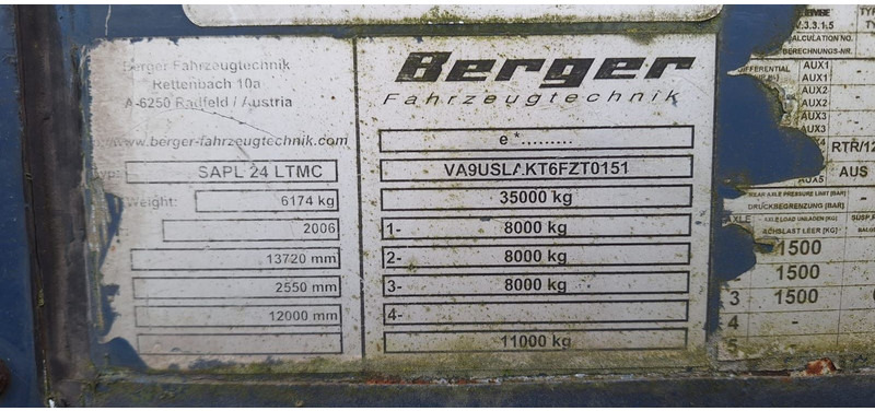 Berger SAPL 24LT_MC Plane Spriegel - Plachtový návěs: obrázek 4 Berger SAPL 24LT_MC Plane Spriegel - Plachtový návěs: obrázek 4