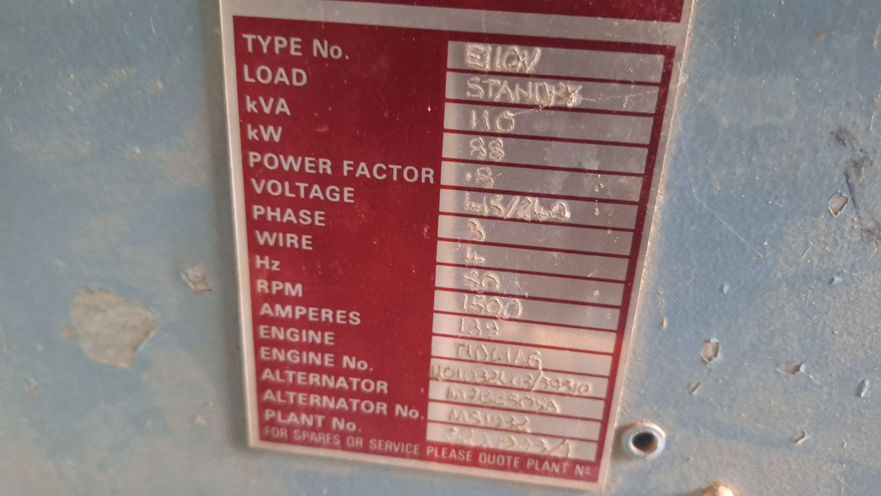 Eurocomach Stromaggregat KVA110 - Elektrický generátor: obrázek 5 Eurocomach Stromaggregat KVA110 - Elektrický generátor: obrázek 5