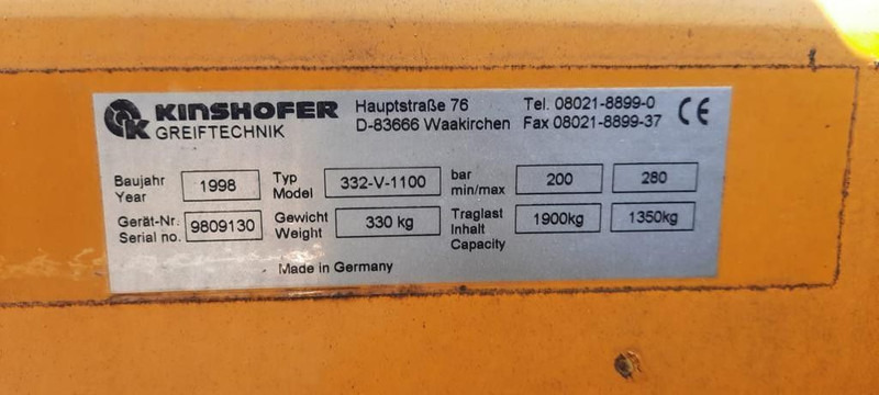 JCB Steinzange Kinshofer - Čelisti na balíky: obrázek 5 JCB Steinzange Kinshofer - Čelisti na balíky: obrázek 5