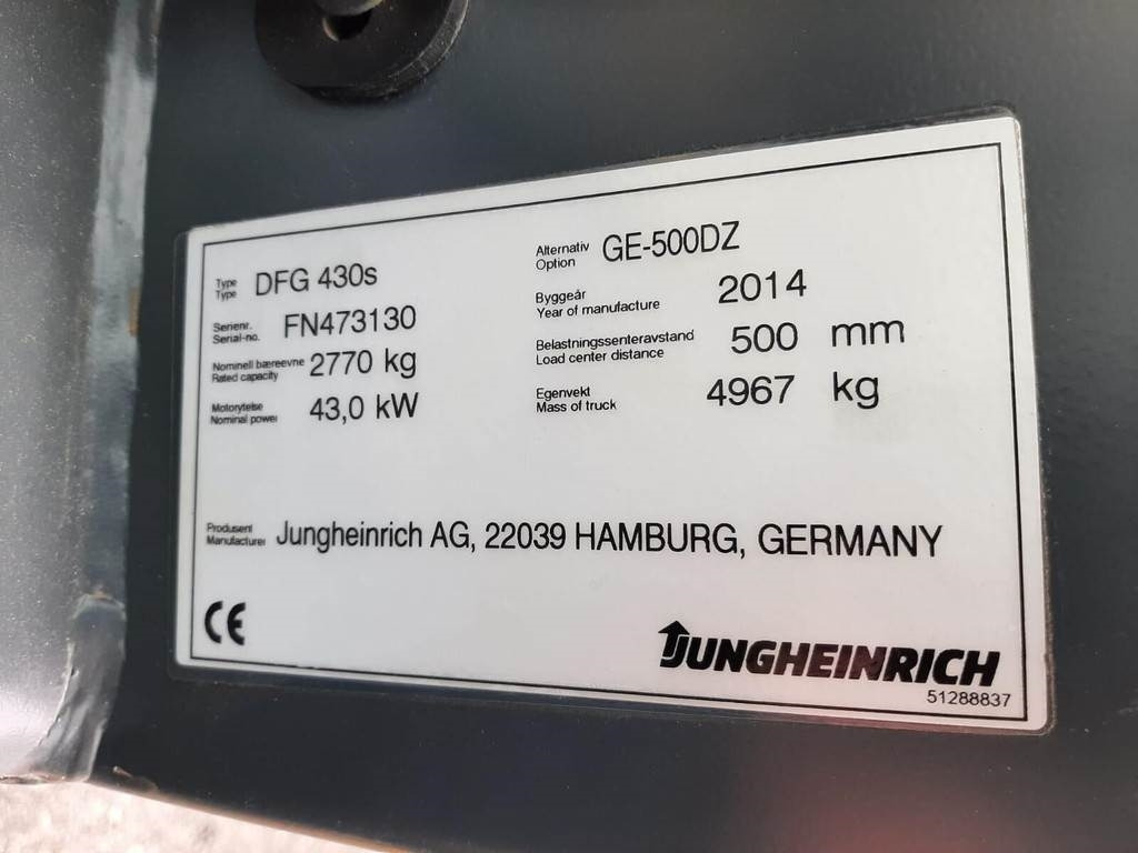 Jungheinrich DFG 430s 43kW - Dieselový vysokozdvižný vozík: obrázek 5 Jungheinrich DFG 430s 43kW - Dieselový vysokozdvižný vozík: obrázek 5