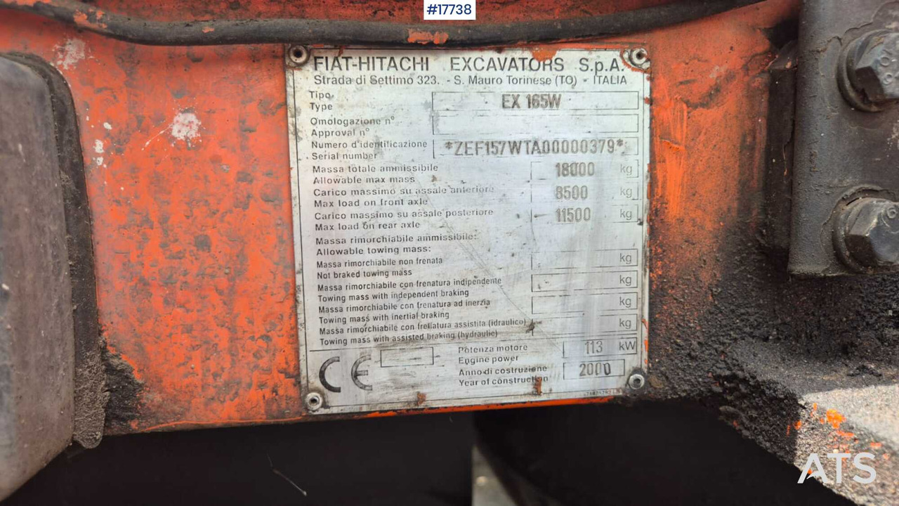 Kolesové rýpadlo HITACHI EW 165W (2000) ROTOTILT Wheel Excavator: obrázek 13