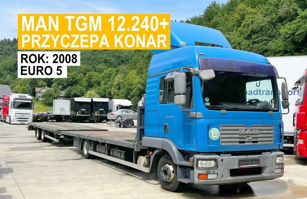 MAN TGM 12.240 // 2008 Rok // Euro 5 // + Przyczepa Konar 2 osie // 7.7+7.7 // - Nákladní automobil valníkový/ Plošinový: obrázek 1 MAN TGM 12.240 // 2008 Rok // Euro 5 // + Przyczepa Konar 2 osie // 7.7+7.7 // - Nákladní automobil valníkový/ Plošinový: obrázek 1