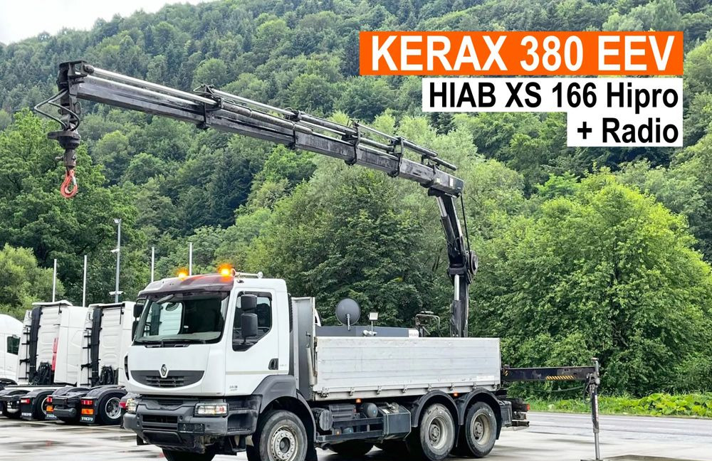 Renault Kerax 380 EEV // Skrzynia Burtowa // HIAB XS166 Hipro + Radio // Zwolnice //  // - Nákladní automobil valníkový/ Plošinový, Auto s hydraulickou rukou: obrázek 1 Renault Kerax 380 EEV // Skrzynia Burtowa // HIAB XS166 Hipro + Radio // Zwolnice //  // - Nákladní automobil valníkový/ Plošinový, Auto s hydraulickou rukou: obrázek 1