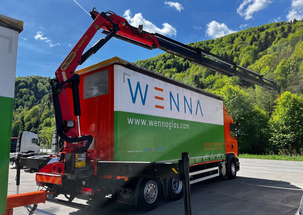 Plachtový nákladní auto, Plachtový přívěs Scania G420 // Tandem // HDS Palfinger 18002 EH // Przyczepa // Oś skrętna podnoszona // Video !!!: obrázek 6