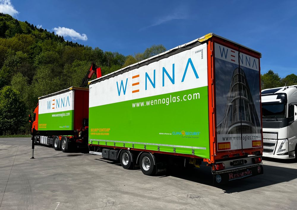 Plachtový nákladní auto, Plachtový přívěs Scania G420 // Tandem // HDS Palfinger 18002 EH // Przyczepa // Oś skrętna podnoszona // Video !!!: obrázek 9