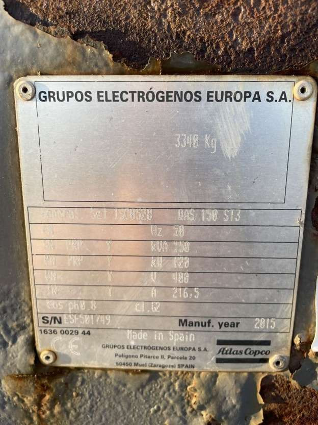 Atlas Copco QAS 150 kVA Volvo 6 cilinder - Elektrický generátor: obrázek 5 Atlas Copco QAS 150 kVA Volvo 6 cilinder - Elektrický generátor: obrázek 5