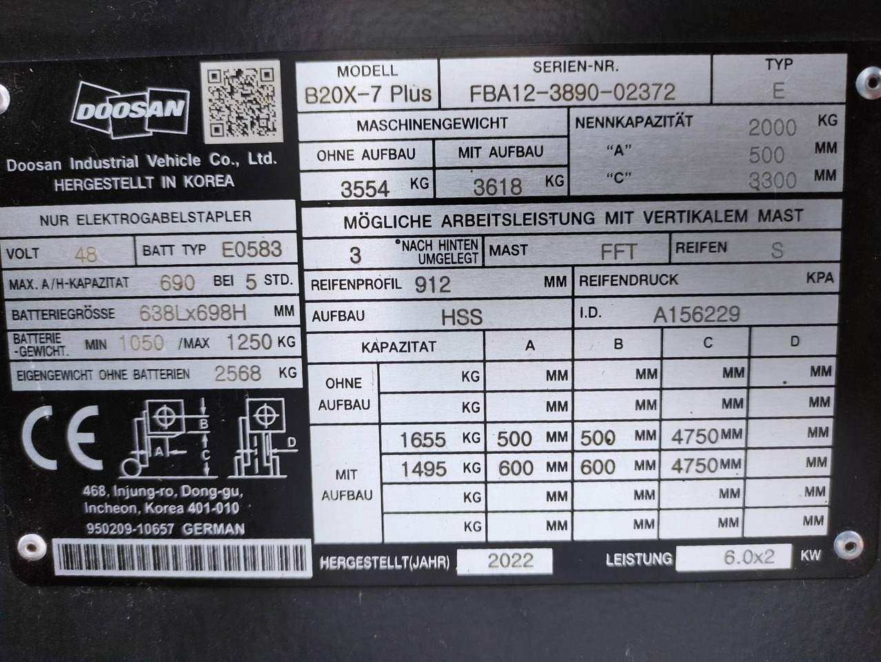 Elektrický vysokozdvižný vozík Doosan B20X-7 (Plus): obrázek 6
