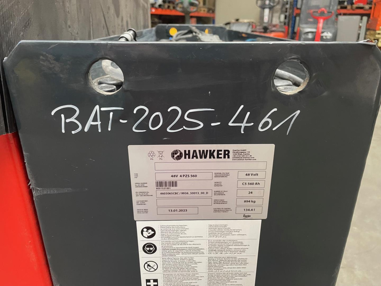 Hawker 48V 4 PZS 560 - Akumulátor pro Manipulační technika: obrázek 4 Hawker 48V 4 PZS 560 - Akumulátor pro Manipulační technika: obrázek 4