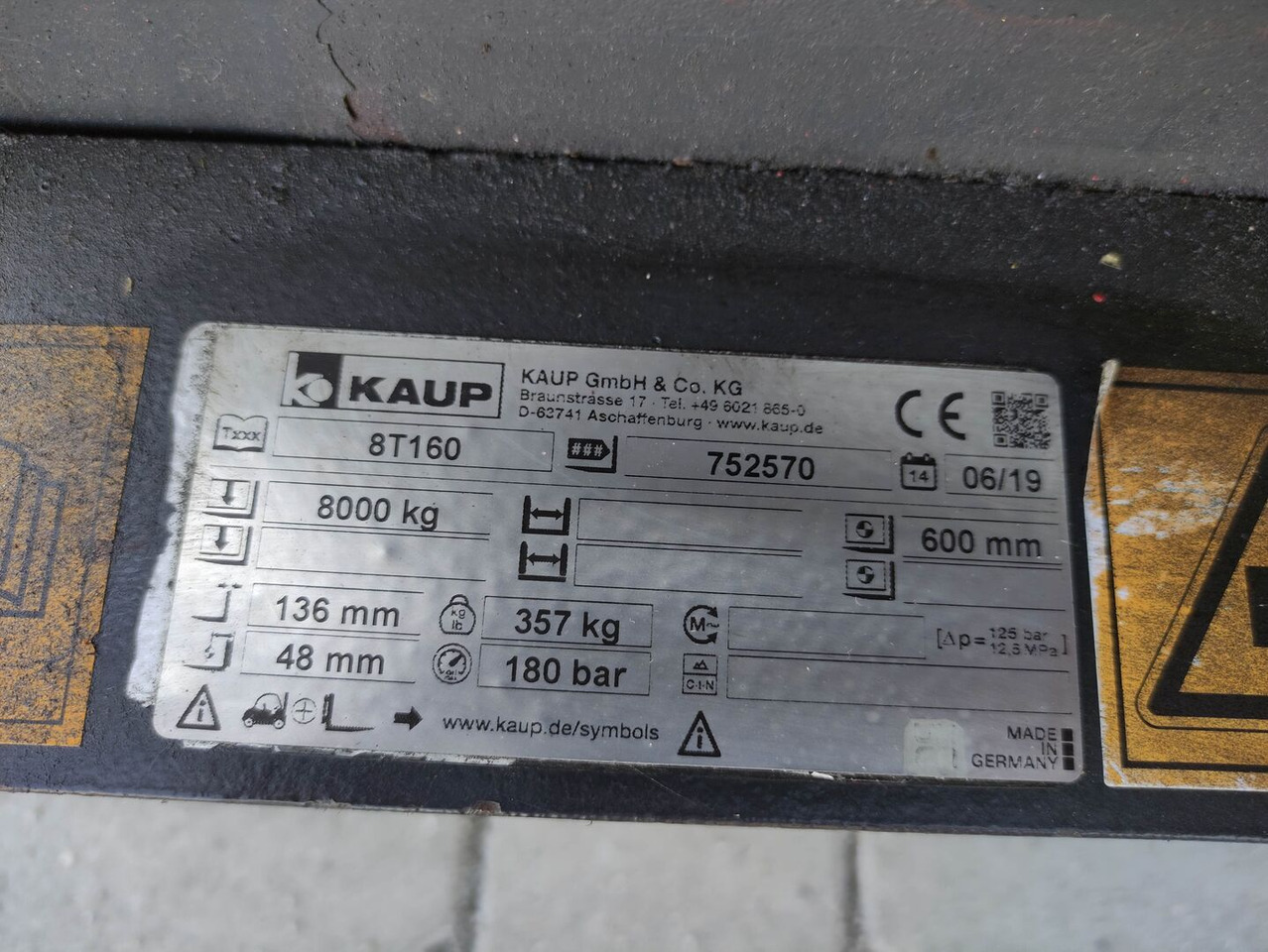 Kaup 8T160 - Vidle pro Manipulační technika: obrázek 4 Kaup 8T160 - Vidle pro Manipulační technika: obrázek 4