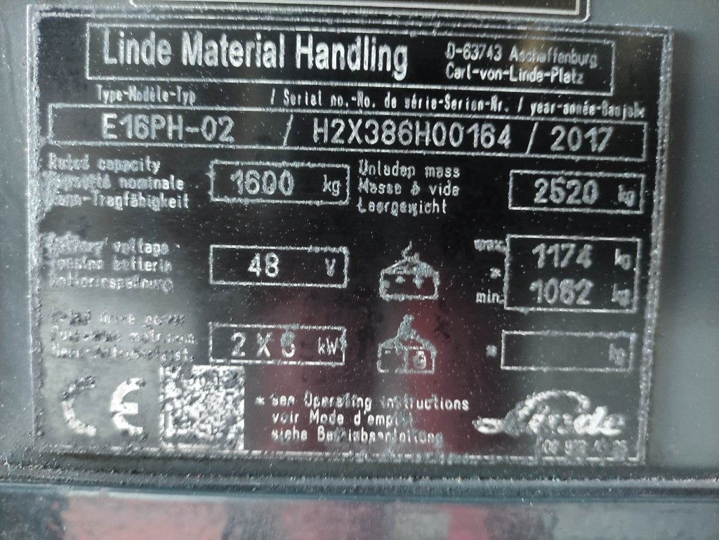 Elektrický vysokozdvižný vozík Linde E16PH-02-386 EVO: obrázek 6