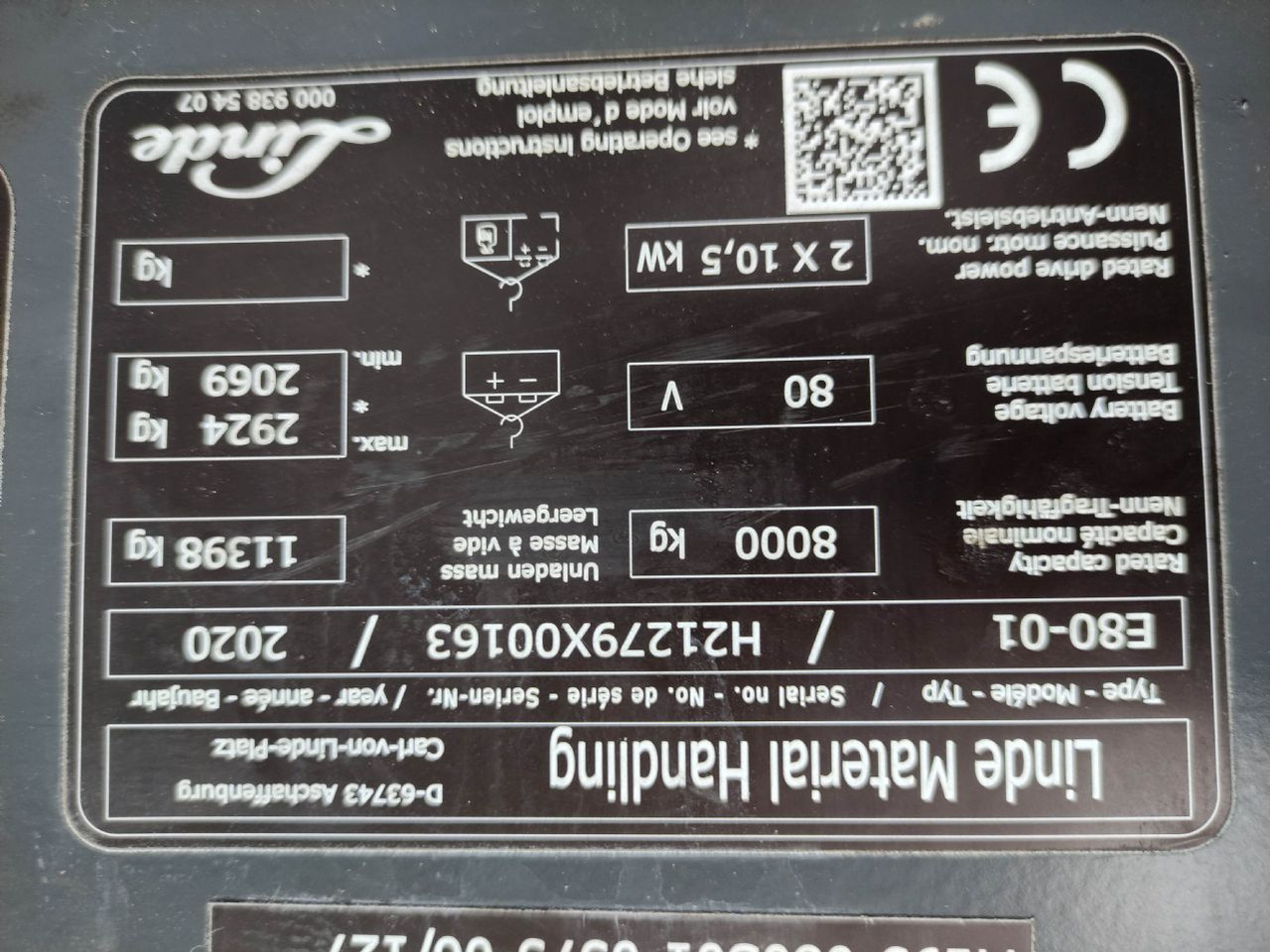 Elektrický vysokozdvižný vozík Linde E80-01-127: obrázek 7