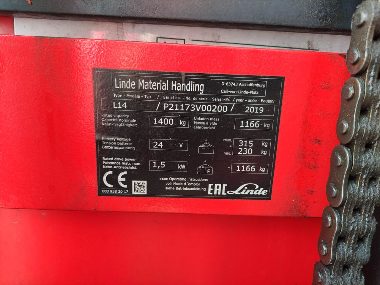 Linde L14i-1173 - Stohovací vozík: obrázek 5 Linde L14i-1173 - Stohovací vozík: obrázek 5