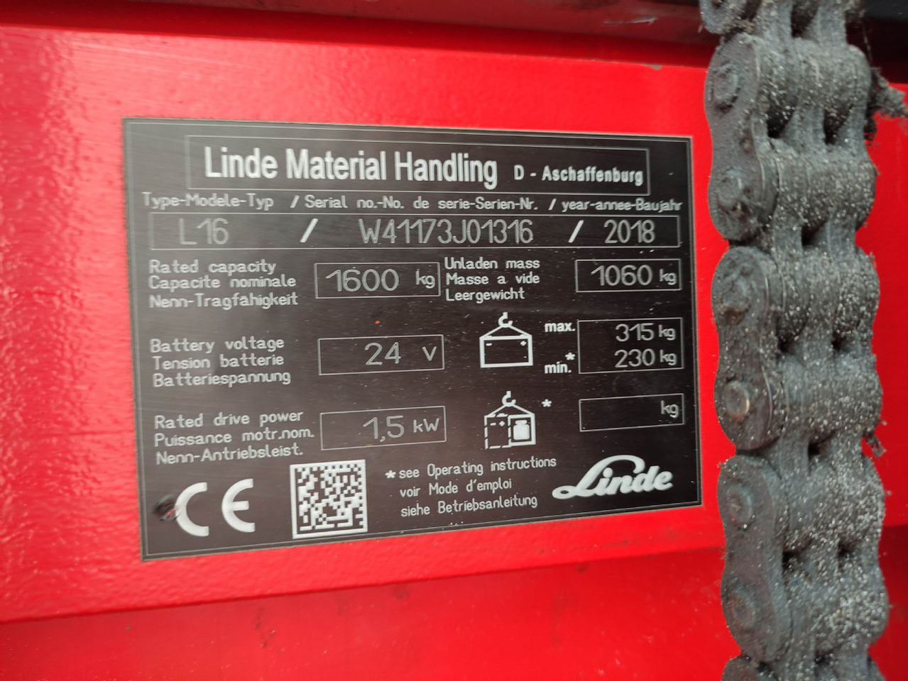 Linde L16-1173 (LACK NEU) - Stohovací vozík: obrázek 5 Linde L16-1173 (LACK NEU) - Stohovací vozík: obrázek 5