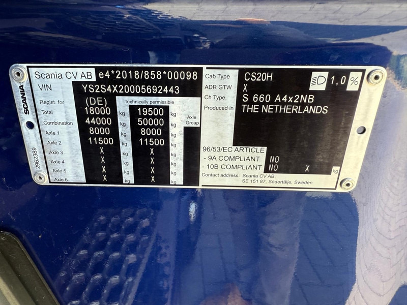 Tahač Scania S660 FULL AIR, ALCOA, LEATHER, HYDRAULIC, LIKE NEW.: obrázek 14