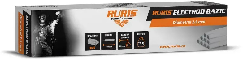Elektrody podstawowe RURIS 2,5-350mm 2,5kg - Zařízení pro svařování: obrázek 1 Elektrody podstawowe RURIS 2,5-350mm 2,5kg - Zařízení pro svařování: obrázek 1
