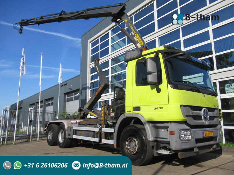Mercedes-Benz Actros 2632 6X4 Steel + Palfinger PK18002-EH + 20T Haak Hook Haken - Kontejnérový podvozek/ Výměnná nástavba, Auto s hydraulickou rukou: obrázek 1 Mercedes-Benz Actros 2632 6X4 Steel + Palfinger PK18002-EH + 20T Haak Hook Haken - Kontejnérový podvozek/ Výměnná nástavba, Auto s hydraulickou rukou: obrázek 1