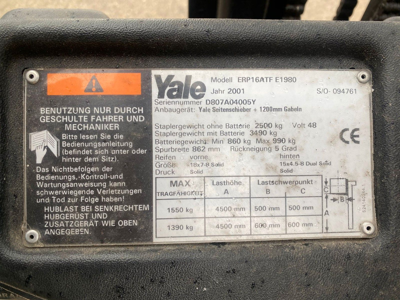 Yale Stapler ERP16ATF E1980 48Volt 1550kg - Elektrický vysokozdvižný vozík: obrázek 2 Yale Stapler ERP16ATF E1980 48Volt 1550kg - Elektrický vysokozdvižný vozík: obrázek 2