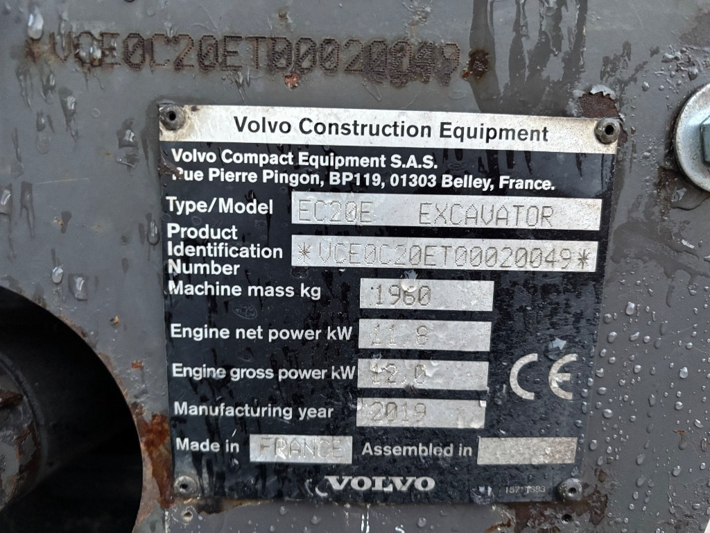 Volvo EC 20 E - Mini rýpadlo: obrázek 5 Volvo EC 20 E - Mini rýpadlo: obrázek 5