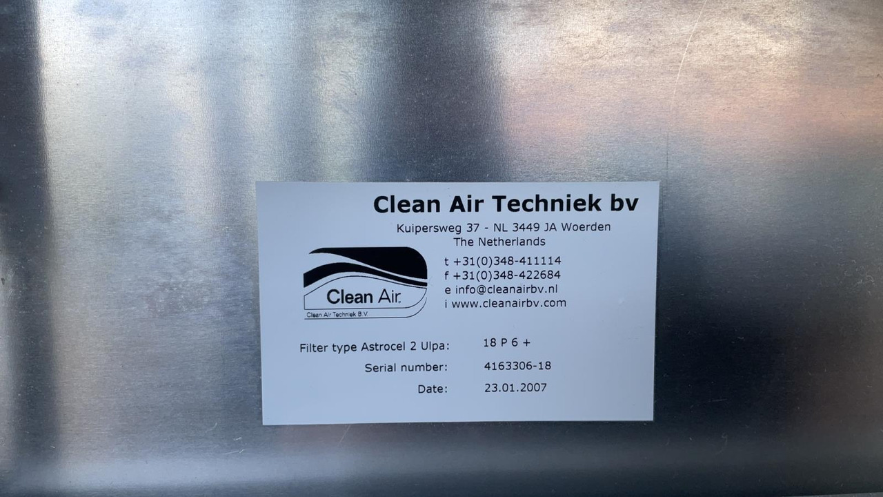 Clean Air LAF Laminaire Airflow Kast (A) - HVAC zařízení: obrázek 3 Clean Air LAF Laminaire Airflow Kast (A) - HVAC zařízení: obrázek 3
