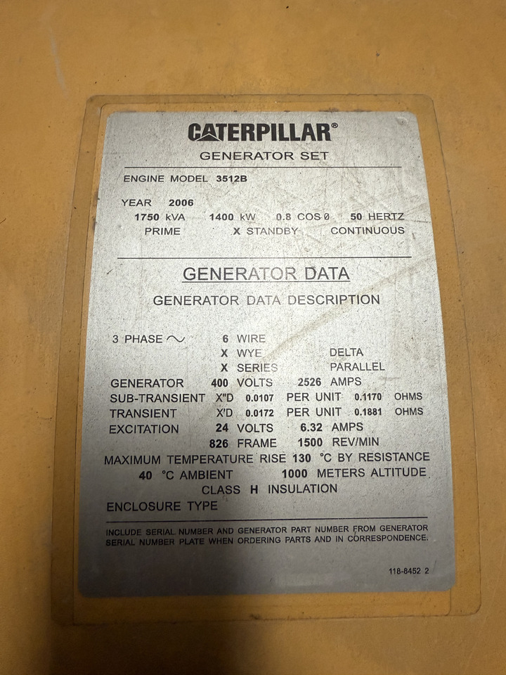 CATPILLAR 3512B - Elektrický generátor: obrázek 1 CATPILLAR 3512B - Elektrický generátor: obrázek 1