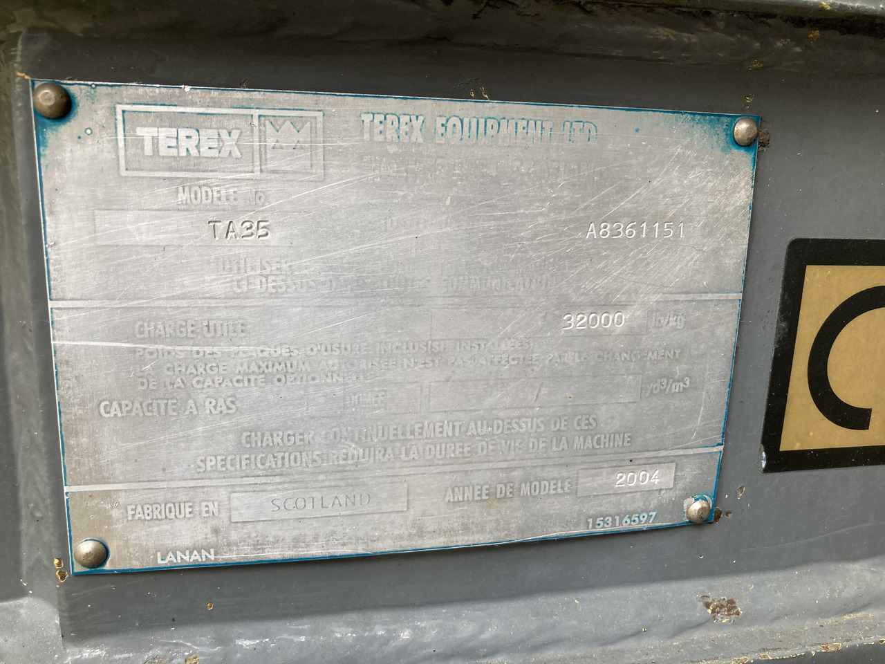 DUMPER TEREX TA 35 - Kloubový sklápěč: obrázek 2 DUMPER TEREX TA 35 - Kloubový sklápěč: obrázek 2