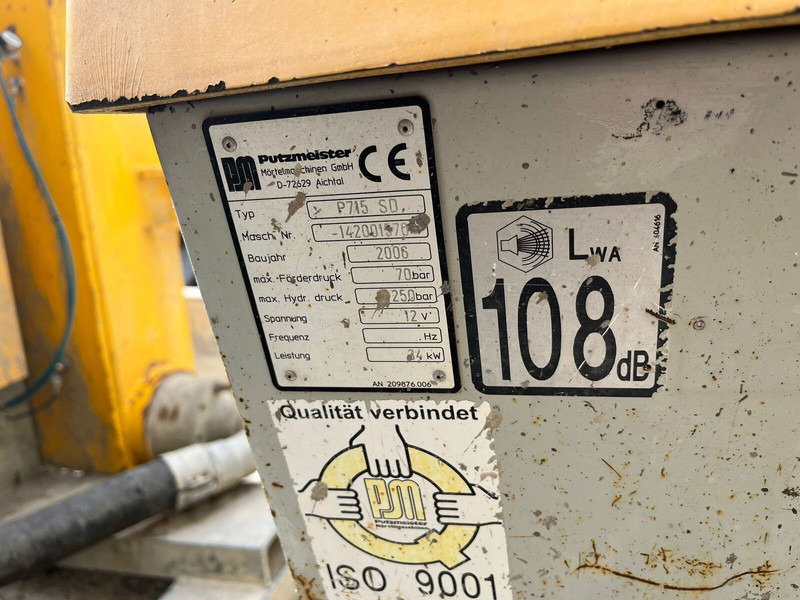 Putzmeister P 175 SD - Stacionární čerpadlo betonu: obrázek 2 Putzmeister P 175 SD - Stacionární čerpadlo betonu: obrázek 2