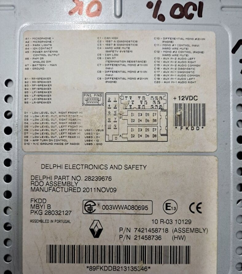 Delphi RADIO MP3 CD AUX USB 12V RENAULT PREMIUM MAGNUM MIDLUM DXI - Kabina a interiér pro Nákladní auto: obrázek 2 Delphi RADIO MP3 CD AUX USB 12V RENAULT PREMIUM MAGNUM MIDLUM DXI - Kabina a interiér pro Nákladní auto: obrázek 2