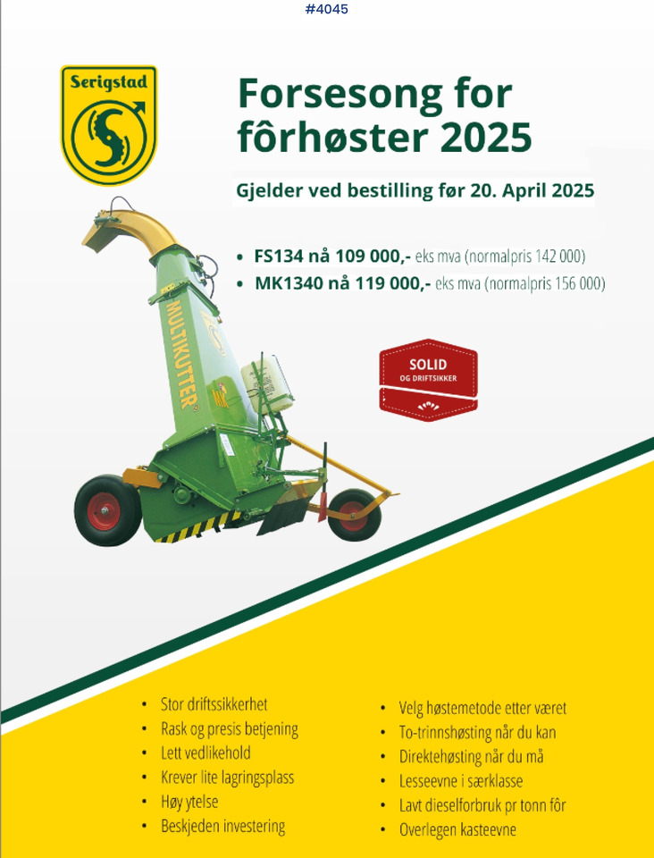 2025 Serigstad Forage harvester - Stroj na sklizeň pícnin: obrázek 1 2025 Serigstad Forage harvester - Stroj na sklizeň pícnin: obrázek 1