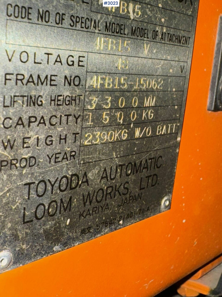 Toyota 4FB15 Forklift leasing Toyota 4FB15 Forklift: obrázek 15
