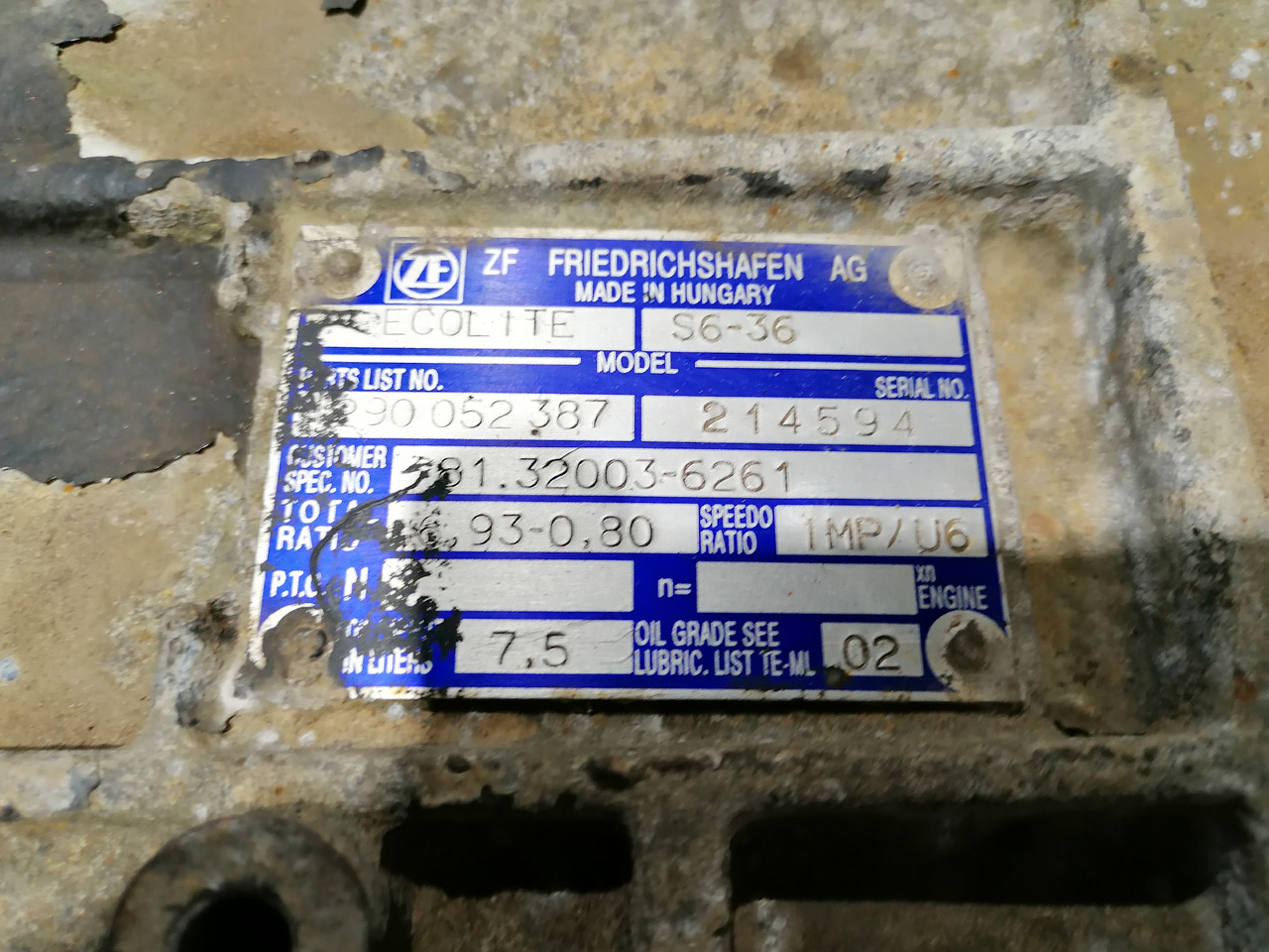 ZF ECOLITE S6-36 - Převodovka: obrázek 5 ZF ECOLITE S6-36 - Převodovka: obrázek 5