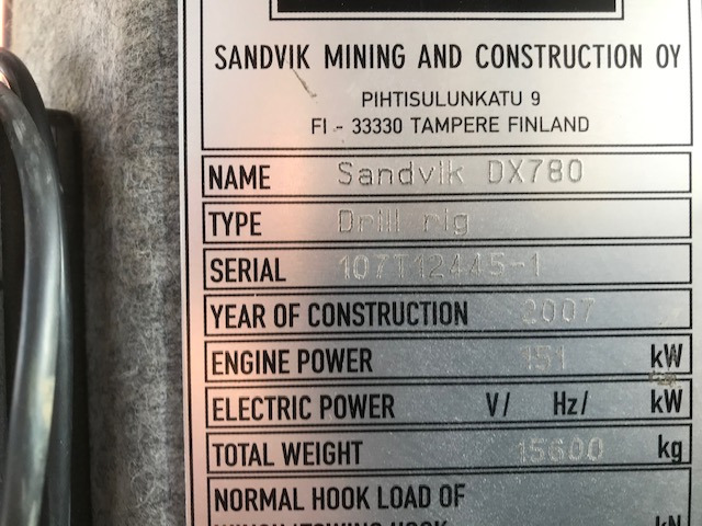 Vrtná souprava SANDVIK Ranger DX780: obrázek 18