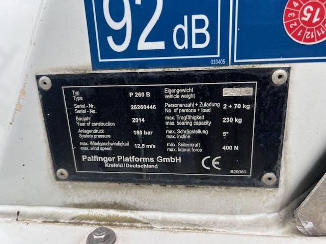 Autoplošina Palfinger P 260 B | 2014: obrázek 9