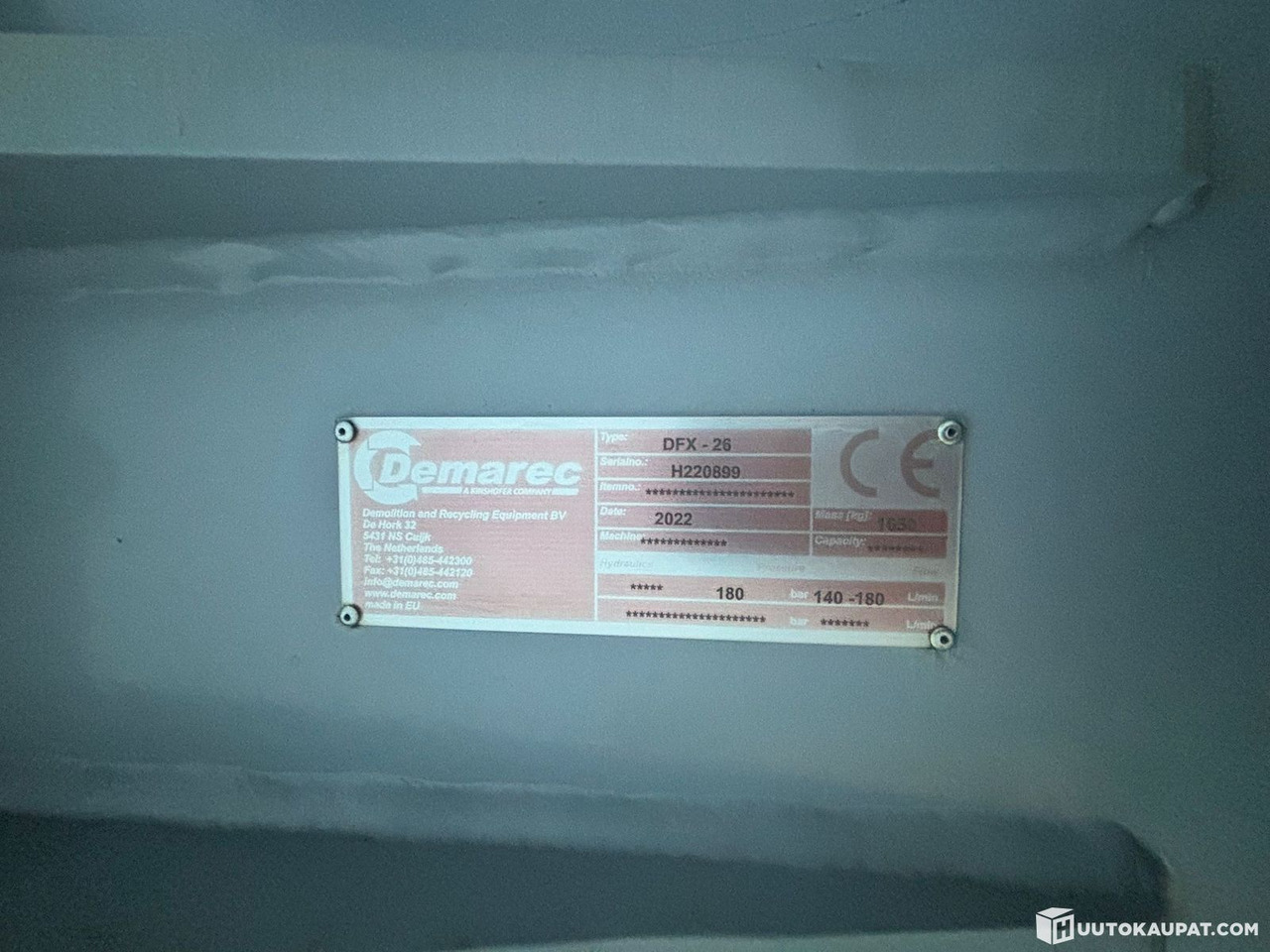 Demarec DFX-26 Hydraulic Hammer/Impact Hammer, 20–30 t, 2022 *Unused*, Lempäälä - Hydraulické kladivo: obrázek 4 Demarec DFX-26 Hydraulic Hammer/Impact Hammer, 20–30 t, 2022 *Unused*, Lempäälä - Hydraulické kladivo: obrázek 4