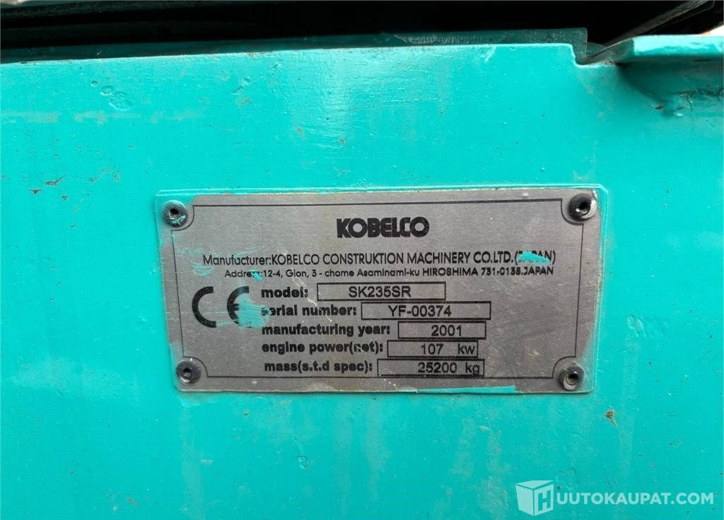 Kobelco SK235SR, 2001, 10 135 h Kaivinkone, Lempäälä - Pásové rýpadlo: obrázek 5 Kobelco SK235SR, 2001, 10 135 h Kaivinkone, Lempäälä - Pásové rýpadlo: obrázek 5