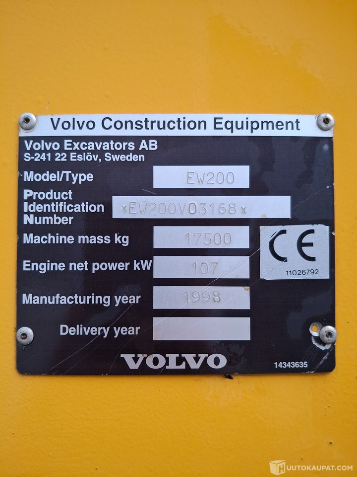 Kolesové rýpadlo Volvo EW200, 1998, Akaa: obrázek 11