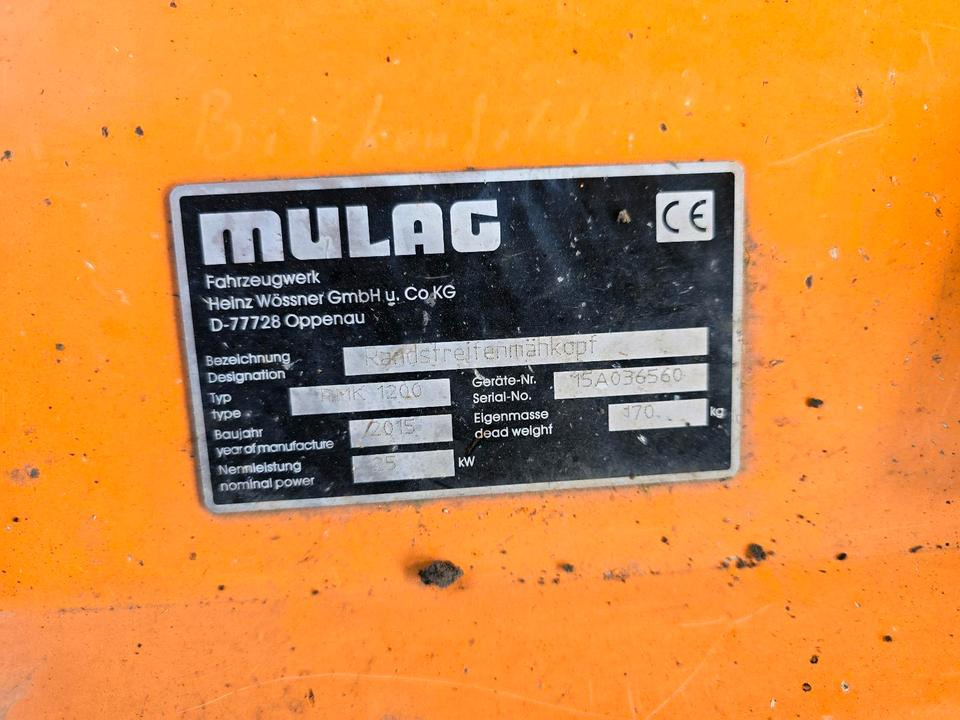 Mulag RMK 1200 BJ. 2015 Randstreifenmäher Böschungsmäher Böschungsmulcher für FME 600 700 MKM FMK Unimog 405 424 427 U 300 400 500 430 - Stranový mulčovač: obrázek 4 Mulag RMK 1200 BJ. 2015 Randstreifenmäher Böschungsmäher Böschungsmulcher für FME 600 700 MKM FMK Unimog 405 424 427 U 300 400 500 430 - Stranový mulčovač: obrázek 4